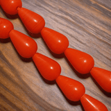 1 String 18X10mm Glass Drop Beads Orange