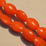 1 String 18X13mm  Glass Oval Beads Red