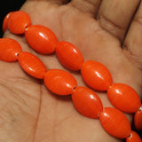 1 String 18X13mm  Glass Oval Beads Red