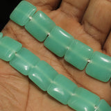 1 String 15mm Glass Square Beads Blue