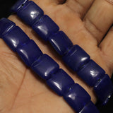 1 String 15mm Glass Square Beads Blue