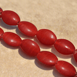 1 String 18X13mm  Glass Oval Beads Red