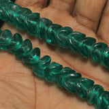 1 string 12mm Twisty Glass Beads Teal