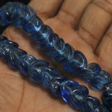 1 string 12mm Twisty Glass Beads Teal