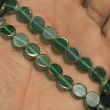 1 String 10mm Glass Window Metallic Disc Beads