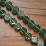 1 String 10mm Glass Window Metallic Disc Beads