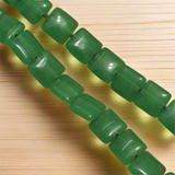 1 String 10mm Glass Square Beads Green