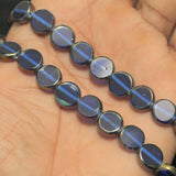 1 String 10mm Glass Window Metallic Disc Beads