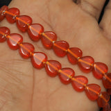 1 String 11X10mm Glass Heart Beads