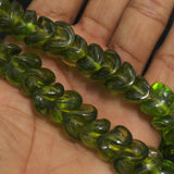 1 string 12mm Twisty Glass Beads Teal