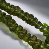 1 string 12mm Twisty Glass Beads Teal