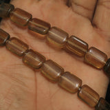 1 String 15X10mm  Fire Polish Square Beads Chocolate