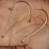 10 Pcs, 2.5x1.25 Inch German Silver Earring Hooks