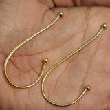 10 Pcs, 2.5x1.25 Inch German Silver Earring Hooks