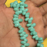 1 string 10x6mm of Glass Drop Beads Teal