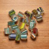 50 Pcs  Assorted Cane Glass Beads MultiColor