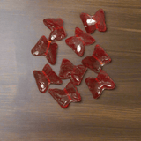 50 Pcs 13x15mm Glass Butterfly Beads Dark Red