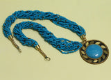 Seed Beads Necklace With Tibetan Pendant