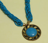 Seed Beads Necklace With Tibetan Pendant