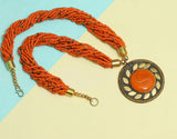 Seed Beads Necklace With Tibetan Pendant