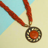 Seed Beads Necklace With Tibetan Pendant