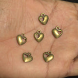 Alloy Heart Antique Bronze Charms 13x11x3mm