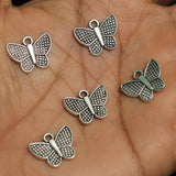 13mm German Silver Butterfly Charms