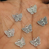 10mm German Silver Butterfly Charms