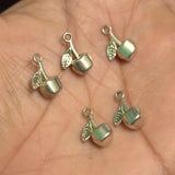 10 Pcs, 15x10mm German Silver Apple Charms