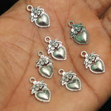 18mm German Silver Heart Charms