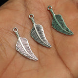 30mm German Silver Leaf Charms