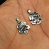 German Silver Flower Charms 15mm