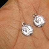 11mm German Silver Queen Elizabeth Charms