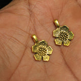 25 Pcs German Silver Flower Charms Golden 14mm