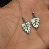 German Silver Leaf Charms 19mm