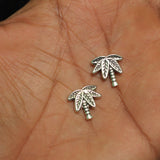 German Silver Leaf Spacer Charms 13mm