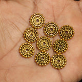 50 Pcs German Silver Round Chakri Golden 11mm