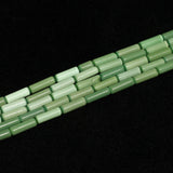 1 String 4x14mm mm Cat's Eye Tube Beads Green