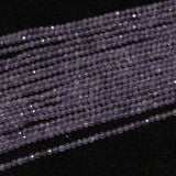 1 String 2mm Natural Amethyst Gemstone Round Micro Faceted Beads