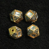 4 Pcs, 10x12mm, Kundan Spacer Beads