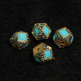 4 Pcs, 10x12mm, Kundan Spacer Beads