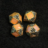 4 Pcs, 10x12mm, Kundan Spacer Beads