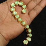 15 Pcs, 10mm Meenakari Kundan Kadi Chain Golden