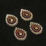 12 Pcs 18x14mm Cabochon Bezels Tear Drop Magenta