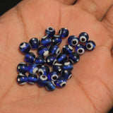 7mm Glass Evil Eye Beads Blue