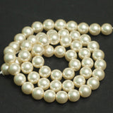 1 String, White Round Shell Pearl Beads