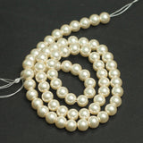 1 String, White Round Shell Pearl Beads