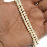 1 String, White Round Shell Pearl Beads