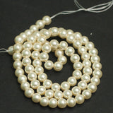 1 String, White Round Shell Pearl Beads