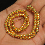 150 Pcs, 4mm Gold plated Brass Mani Beads